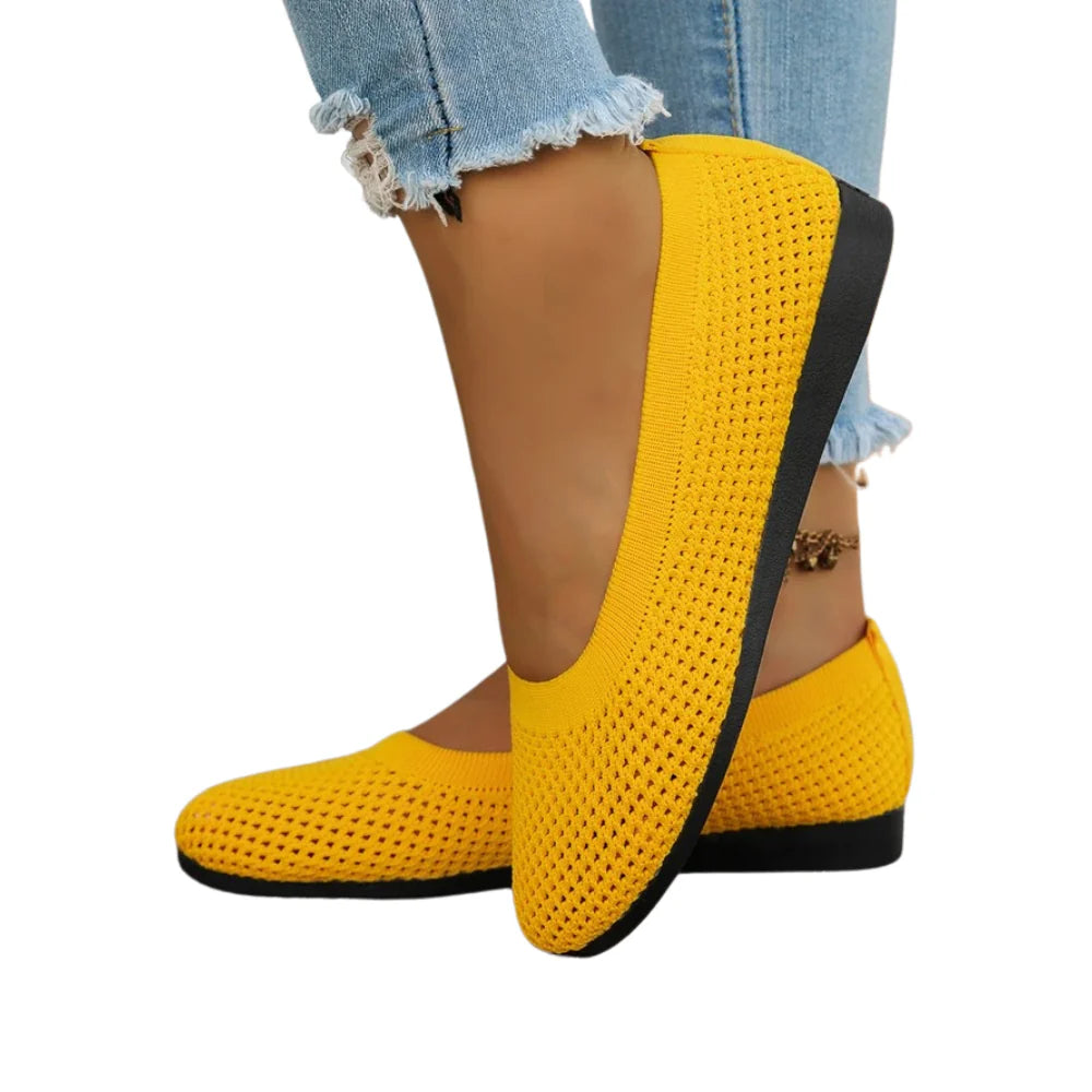 Salisha - Damskie Płaskie Buty Z Okrągłym Noskiem