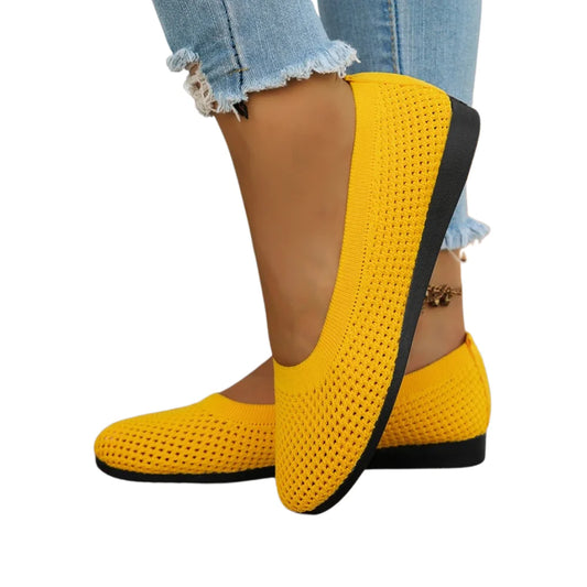 Salisha - Damskie Płaskie Buty Z Okrągłym Noskiem