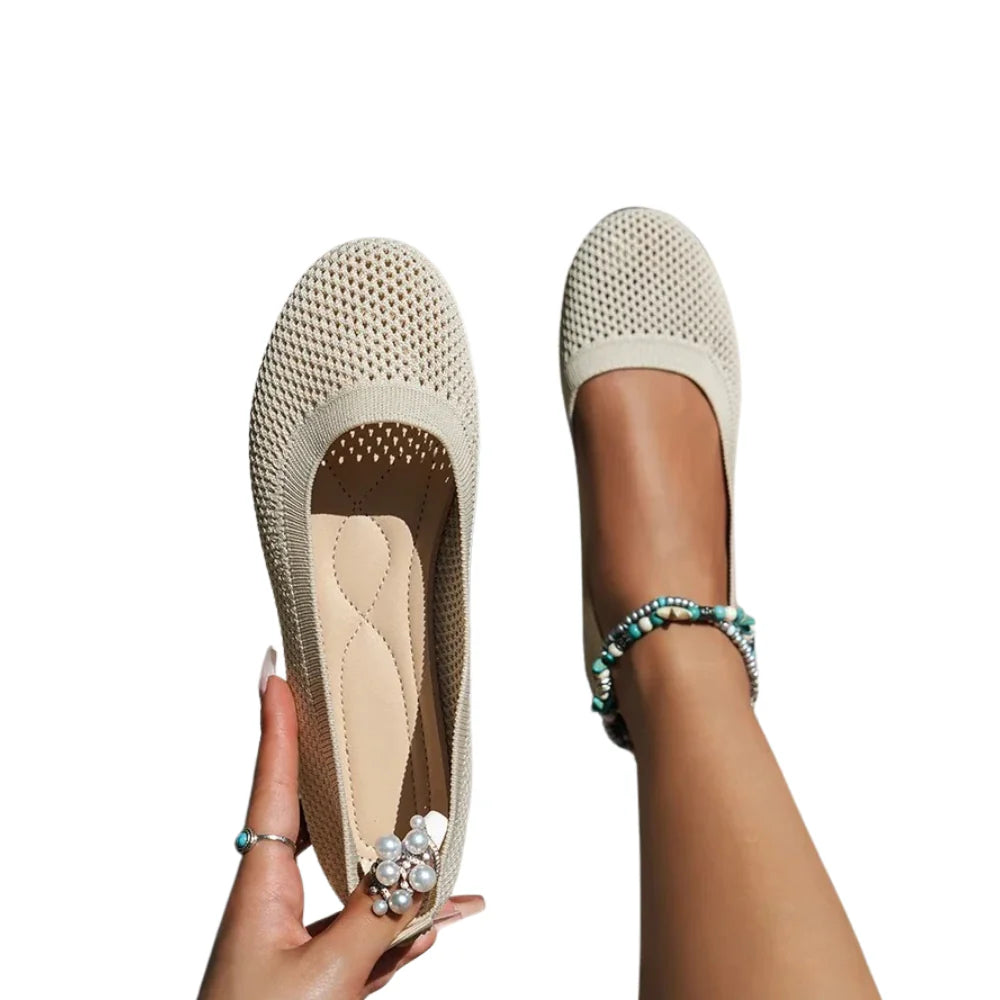 Salisha - Damskie Płaskie Buty Z Okrągłym Noskiem