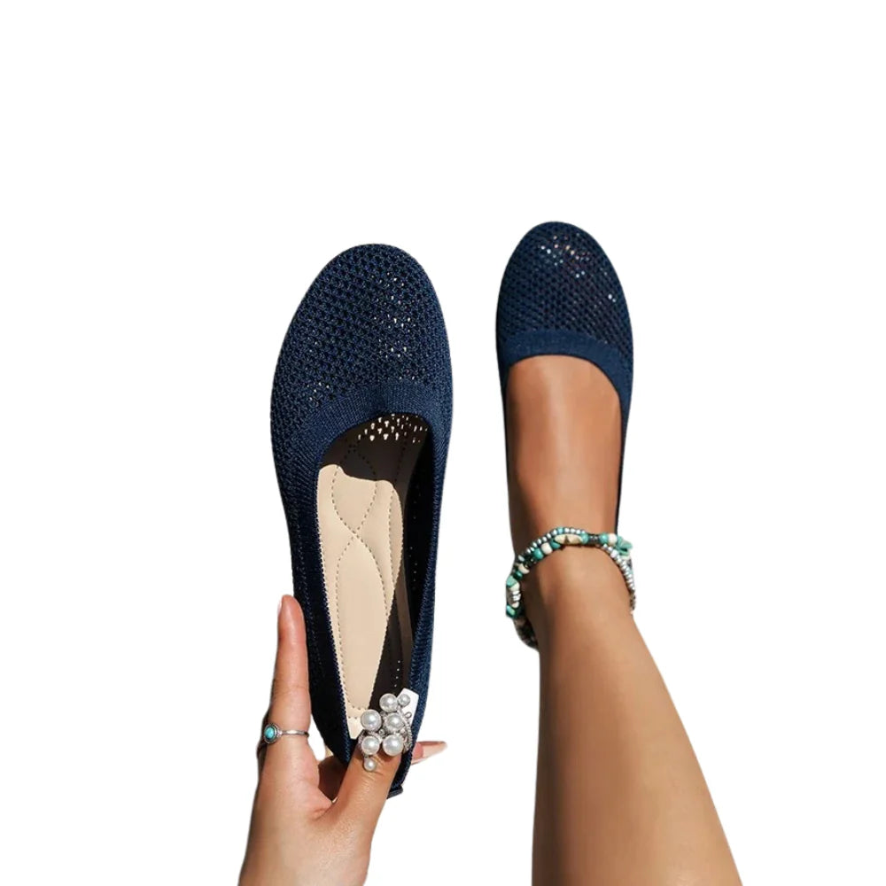 Salisha - Damskie Płaskie Buty Z Okrągłym Noskiem