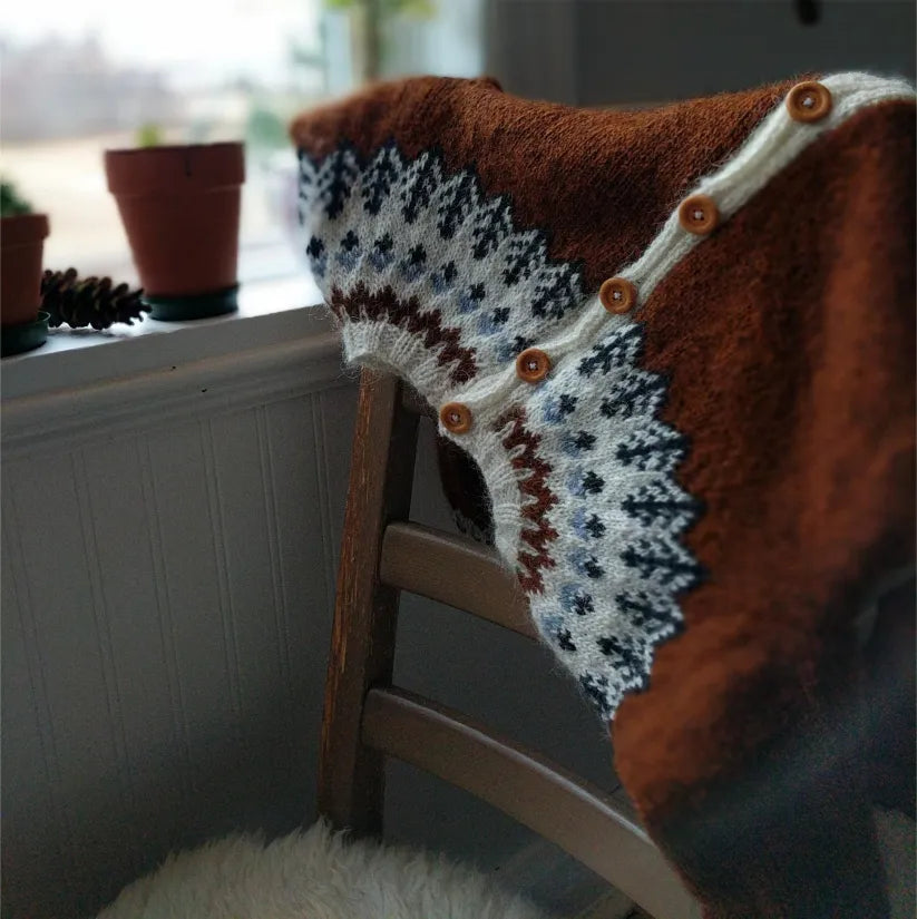 Ainara® | Ciepły islandzki sweter w stylu vintage zapinany na guziki