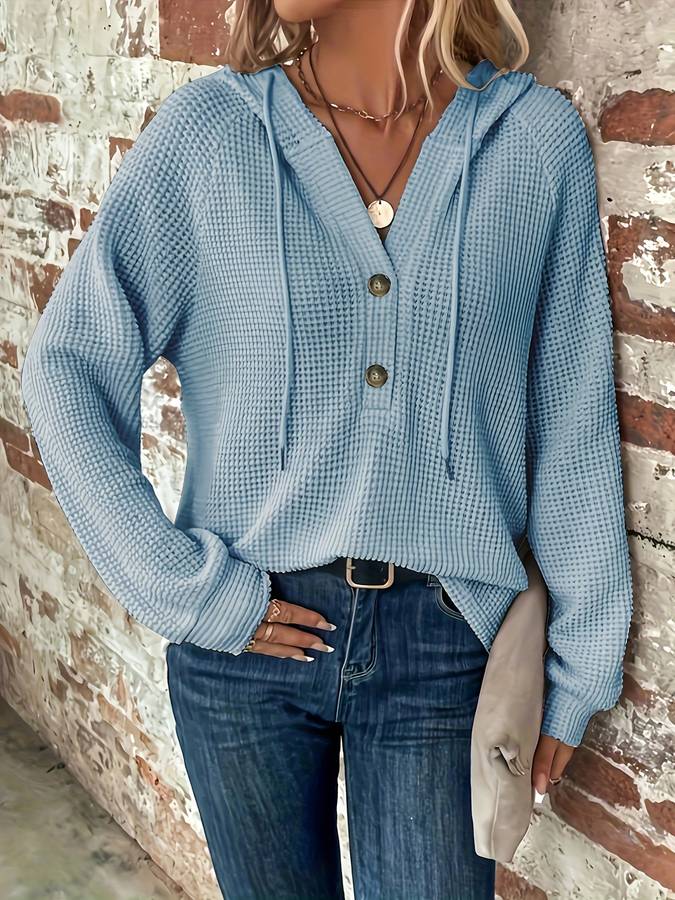 Mireya® | Casualowa, dzianinowa bluza z kapturem