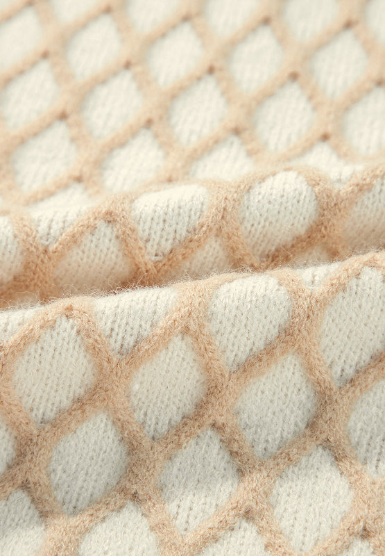 Miriam® | Sweter z długim rękawem, stójką i wzorem w romby