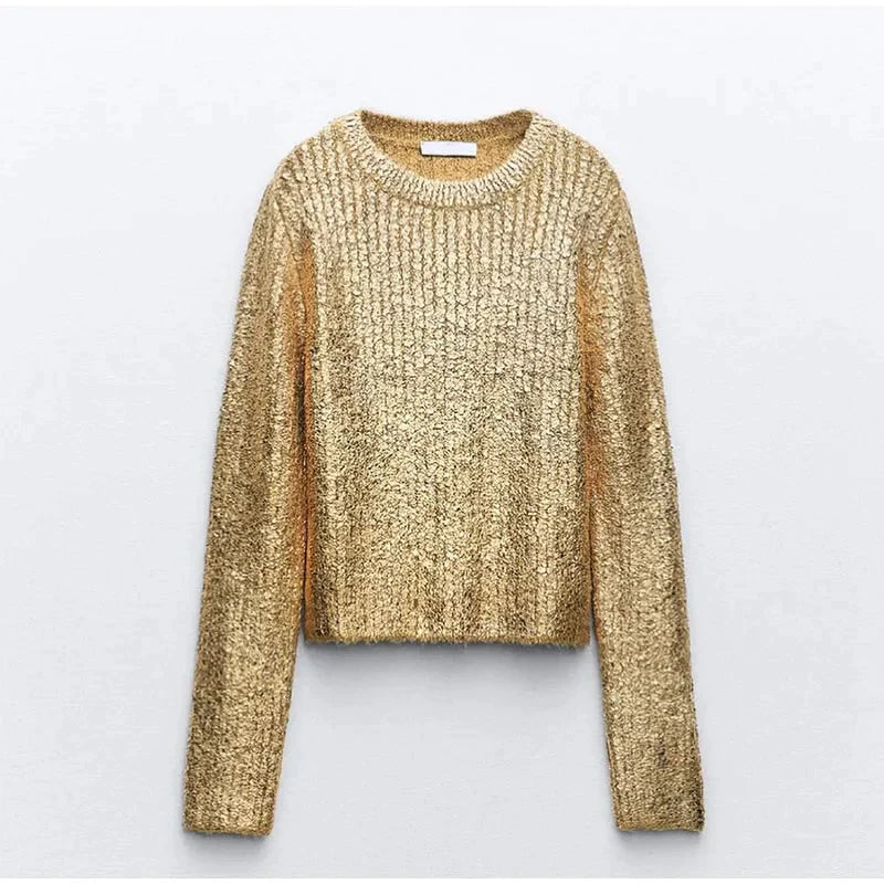 Maryah| Sweter damski z dekoltem o-neck