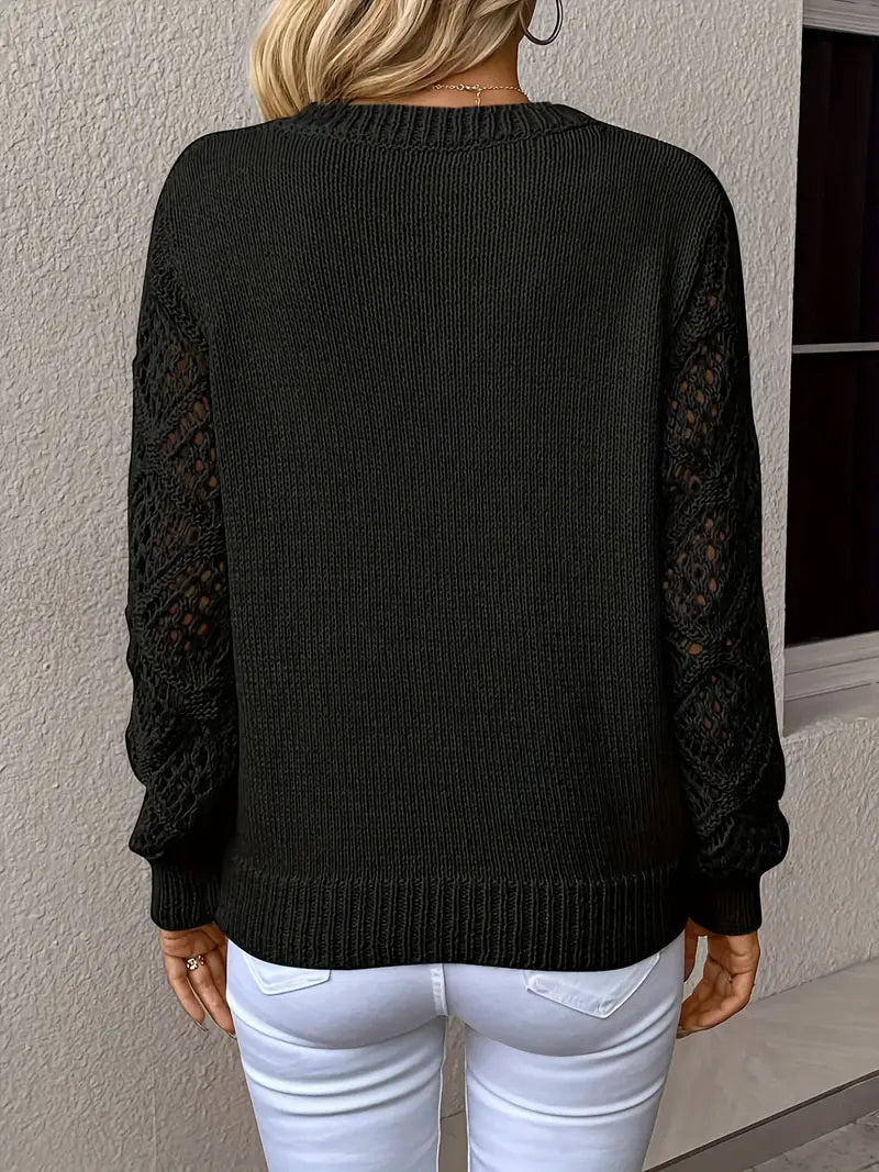 Adriana® | Dzianinowy sweter z koronkowymi detalami