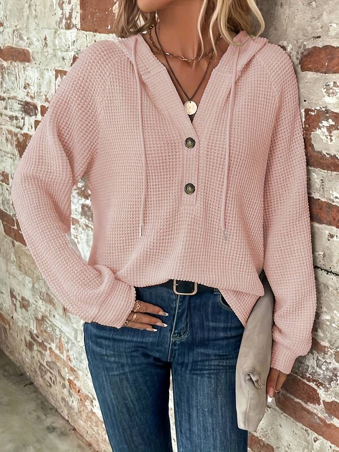 Mireya® | Casualowa, dzianinowa bluza z kapturem