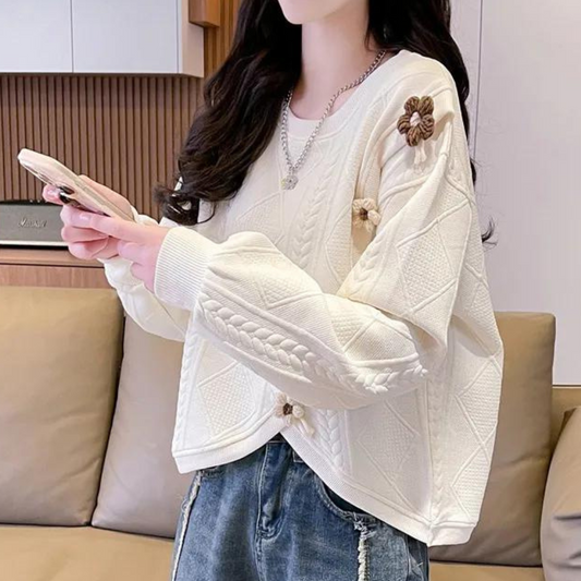Merced® | Elegancki sweter damski o kwiatowym wzorze