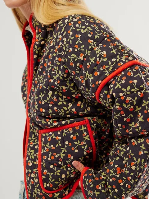Aislinn® | Kurtka vintage z kwiatowym nadrukiem