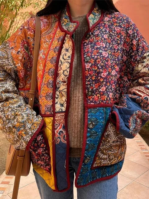 Alba® | Kurtka w stylu vintage z kwiatowym nadrukiem