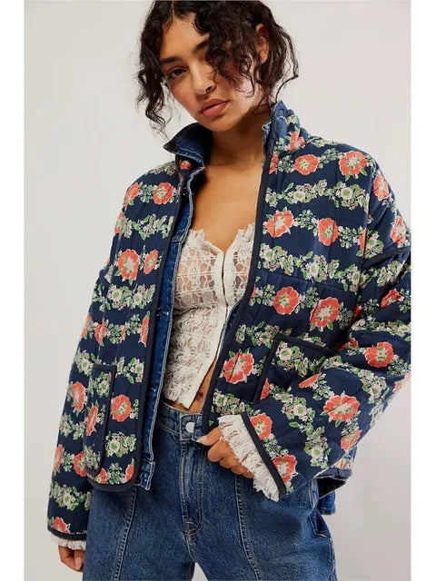 Aislinn® | Kurtka vintage z kwiatowym nadrukiem