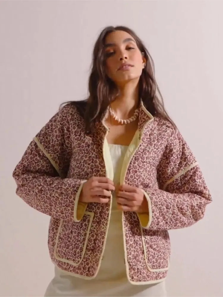 Aislinn® | Kurtka vintage z kwiatowym nadrukiem