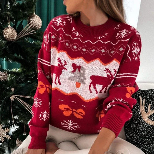 Adelina® | Stylowy, świąteczny sweter damski w stylu streetwear