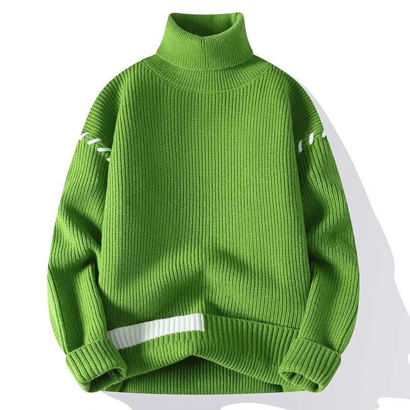 Mia® | Patchworkowy sweterek z golfem