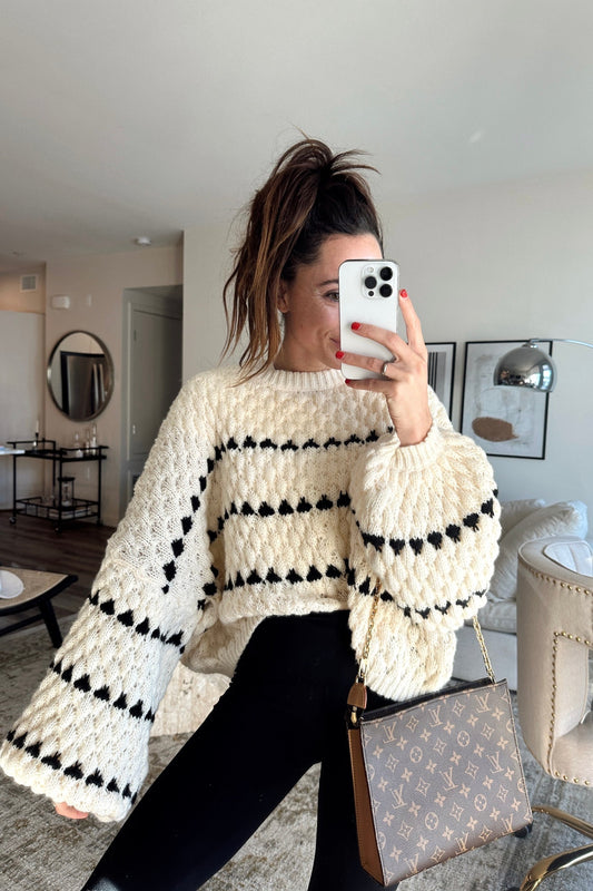 Ainhoa® | Dzianinowy sweter z bufiastymi rękawami