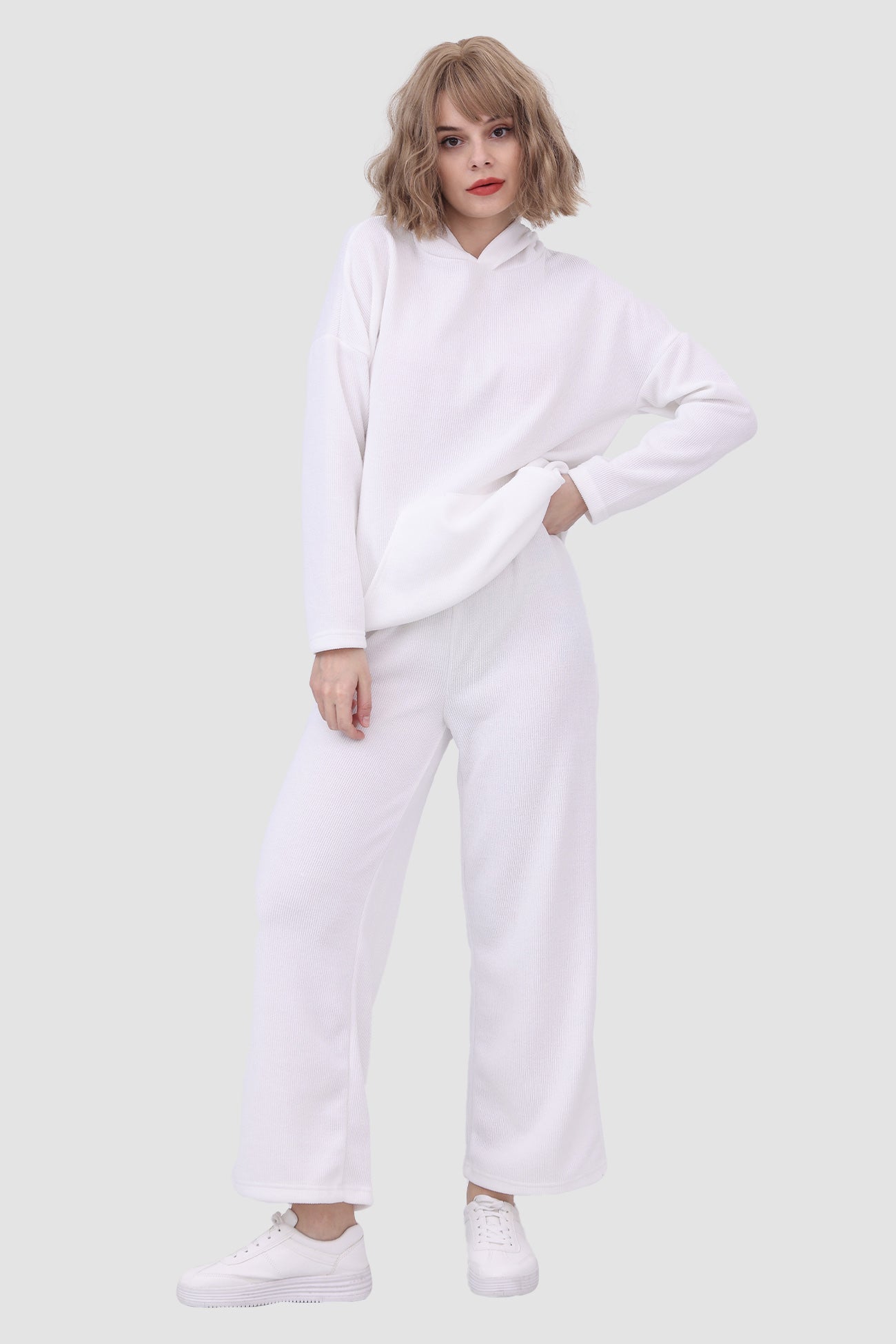 Alicja® | Dwuczęściowa, gładka bluza z kapturem