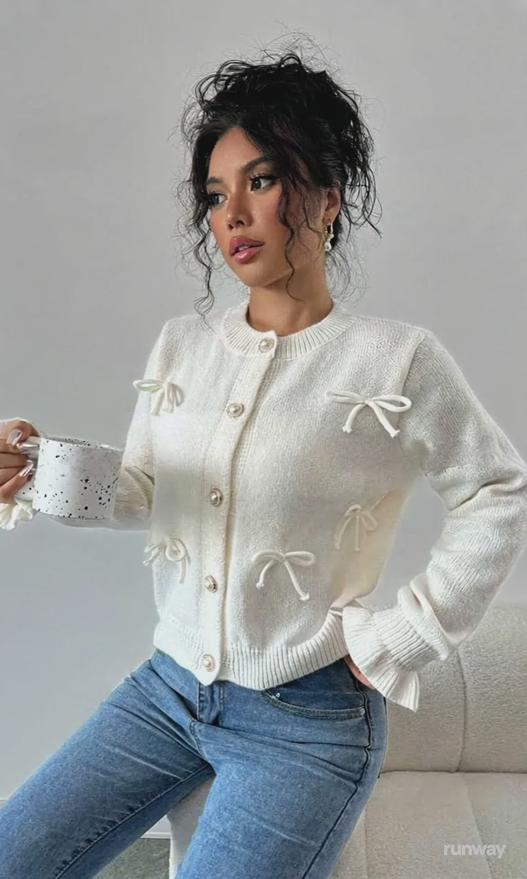 Alejandra® | Stylowy kardigan dla kobiet z kokardkami