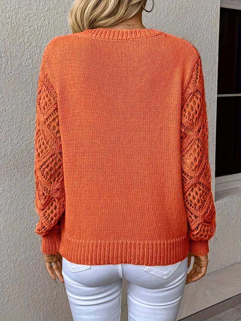 Adriana® | Dzianinowy sweter z koronkowymi detalami