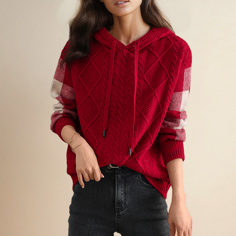 Melisa® | Żakardowy sweter z kapturem