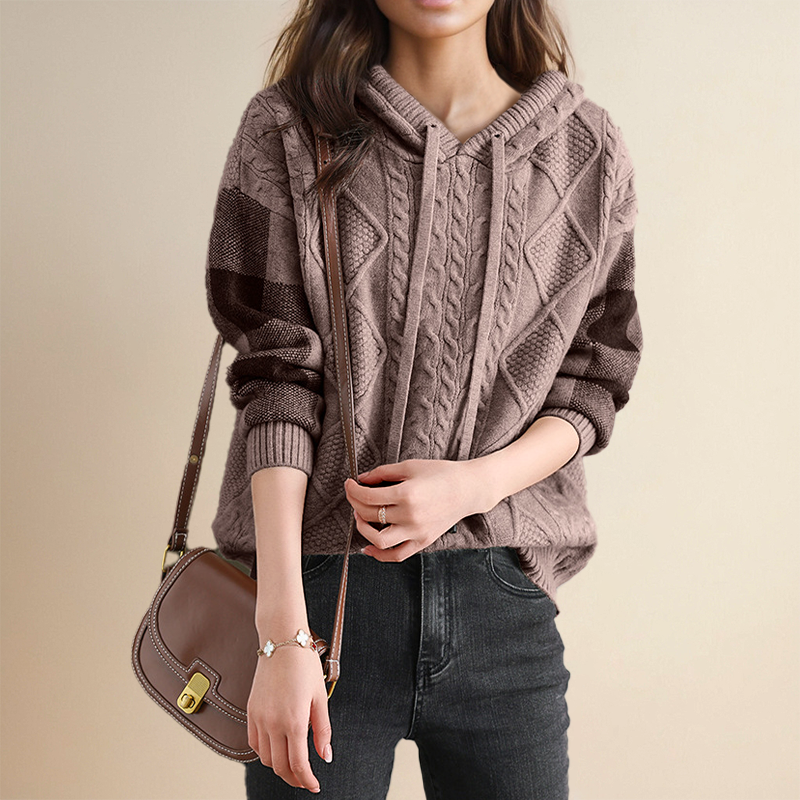 Melisa® | Żakardowy sweter z kapturem