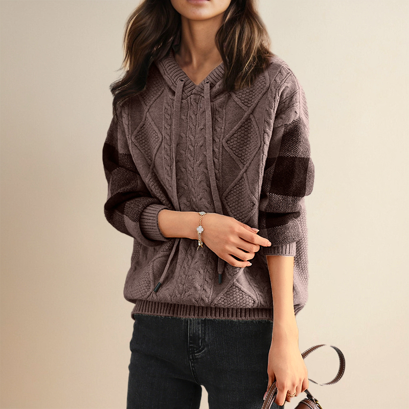 Melisa® | Żakardowy sweter z kapturem