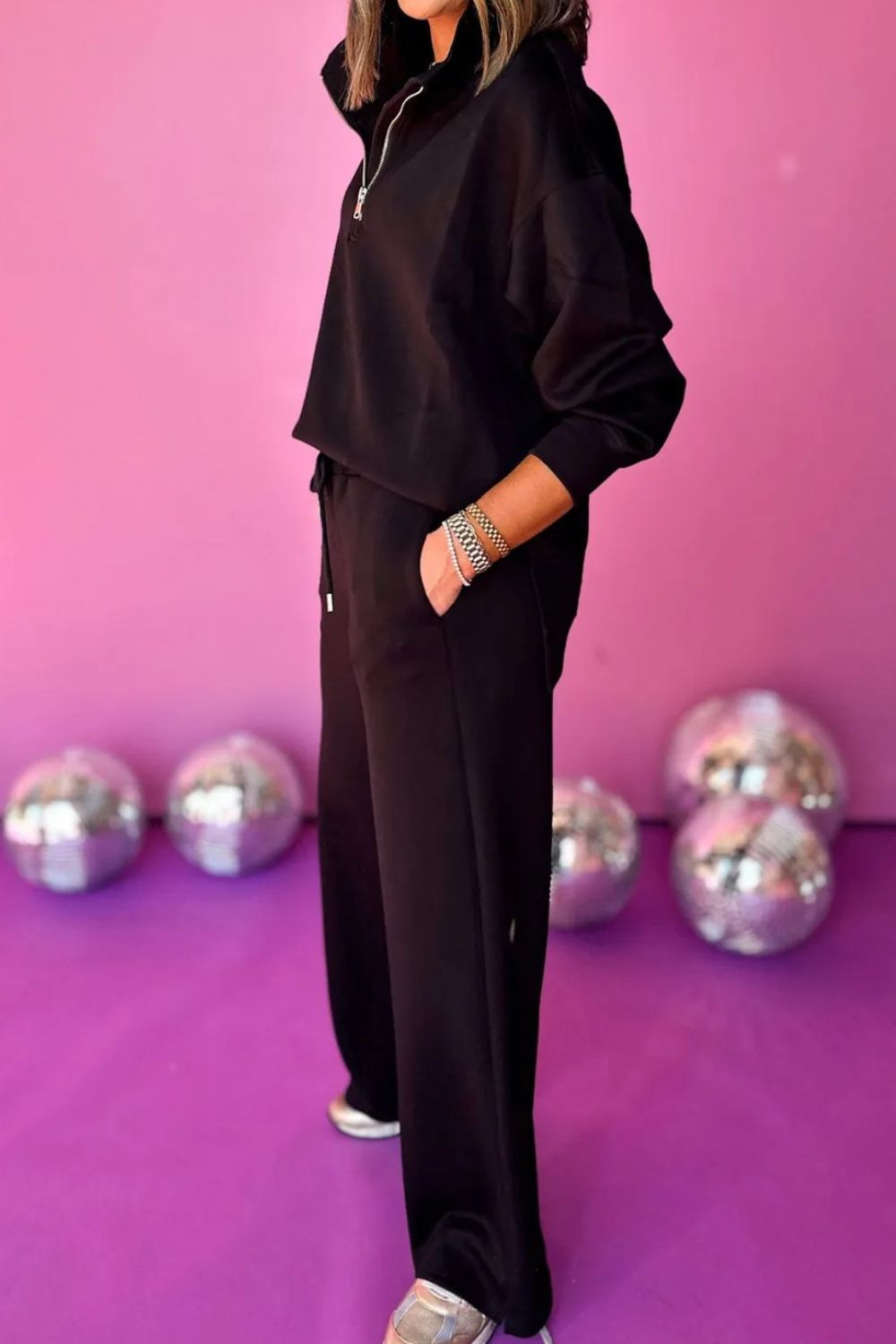 Milagros® | Komplet z długim rękawem i spodniami, golfem i zamkiem do połowy