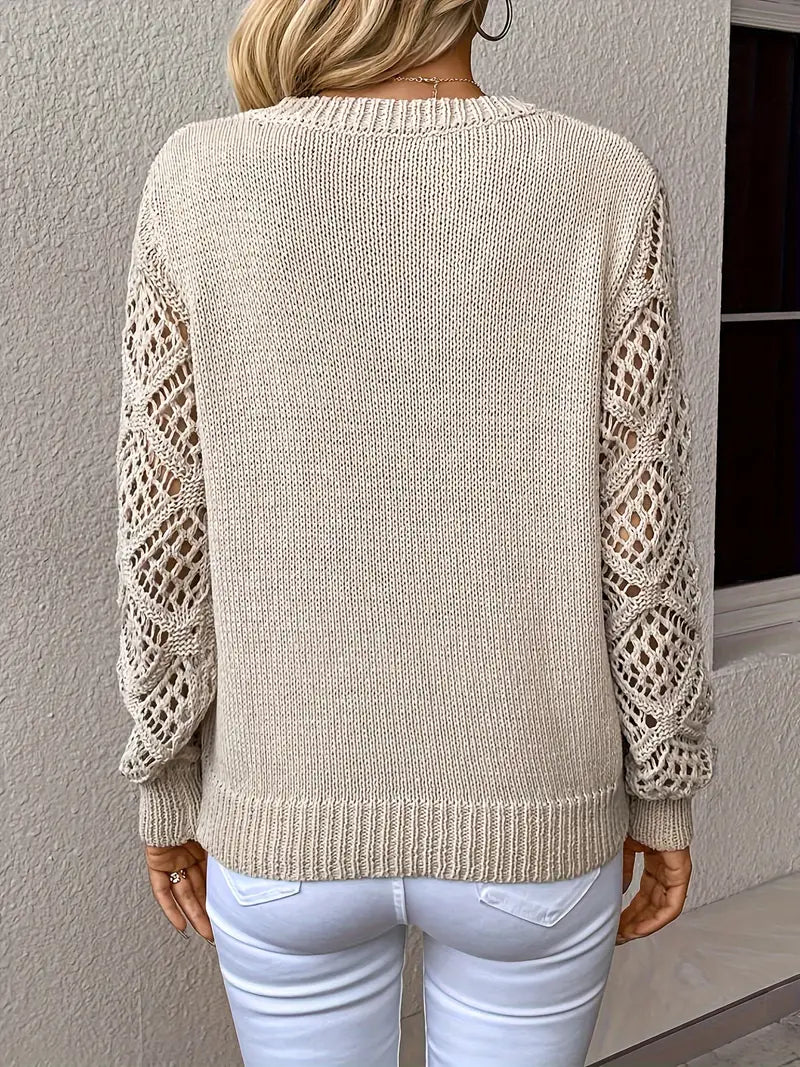 Adriana® | Dzianinowy sweter z koronkowymi detalami