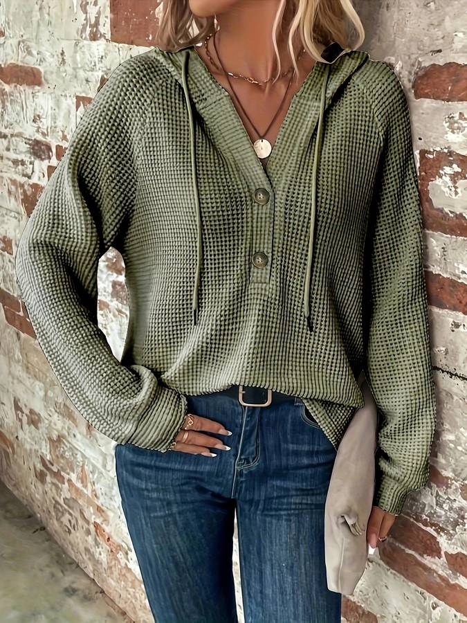 Mireya® | Casualowa, dzianinowa bluza z kapturem