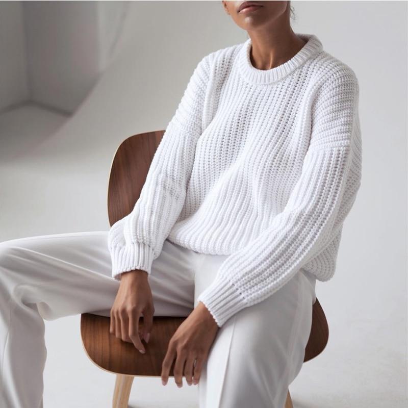 Adriana® | Dzianinowy luźny, jesienny sweter damski