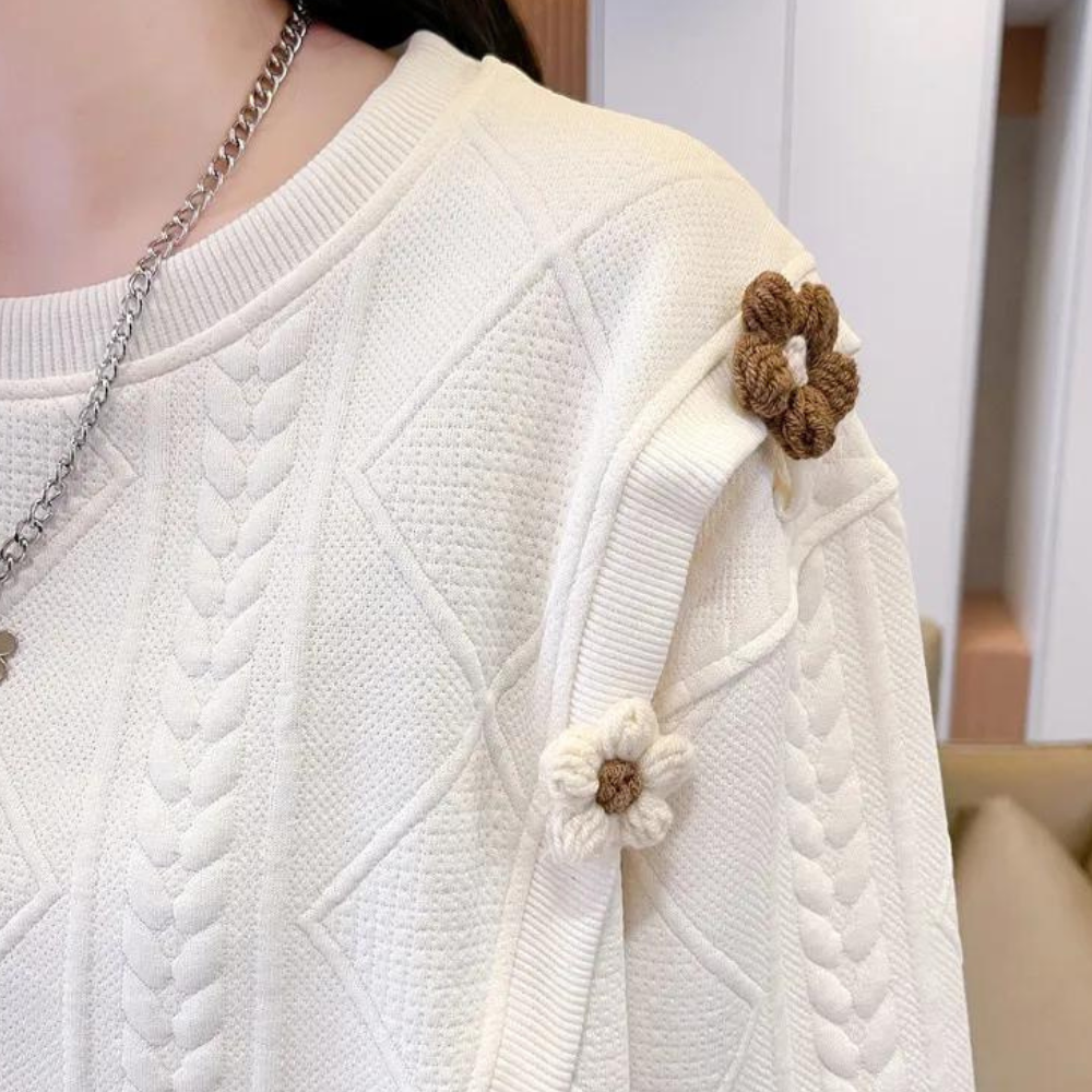 Merced® | Elegancki sweter damski o kwiatowym wzorze