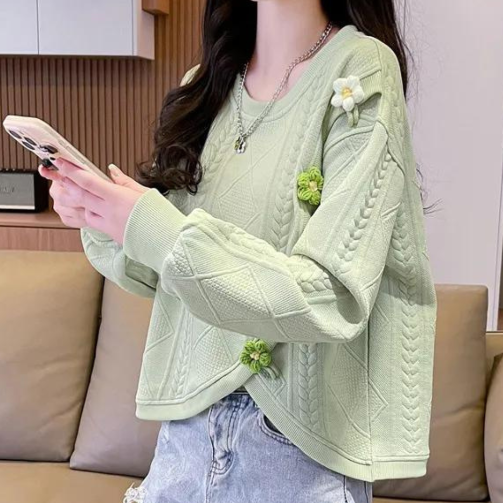 Merced® | Elegancki sweter damski o kwiatowym wzorze