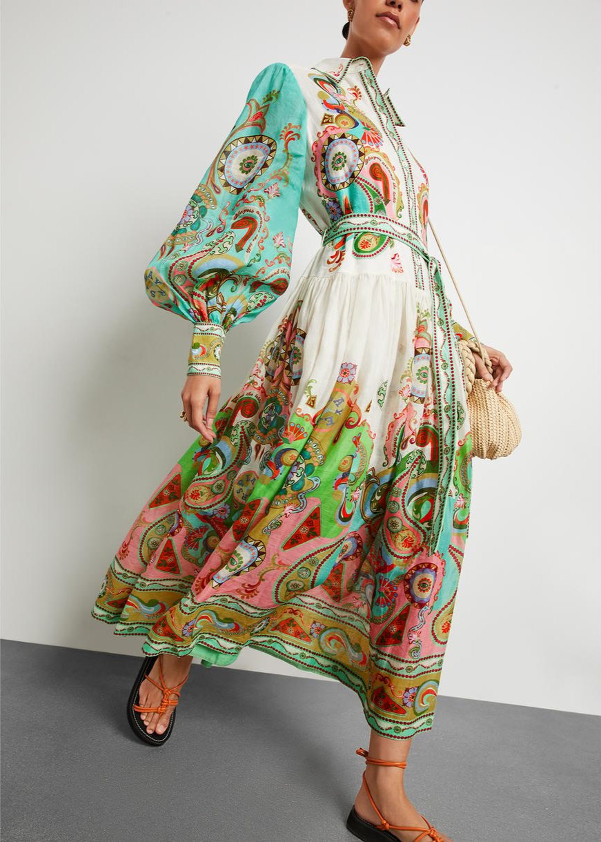 Mireya® | Długa sukienka z nadrukiem