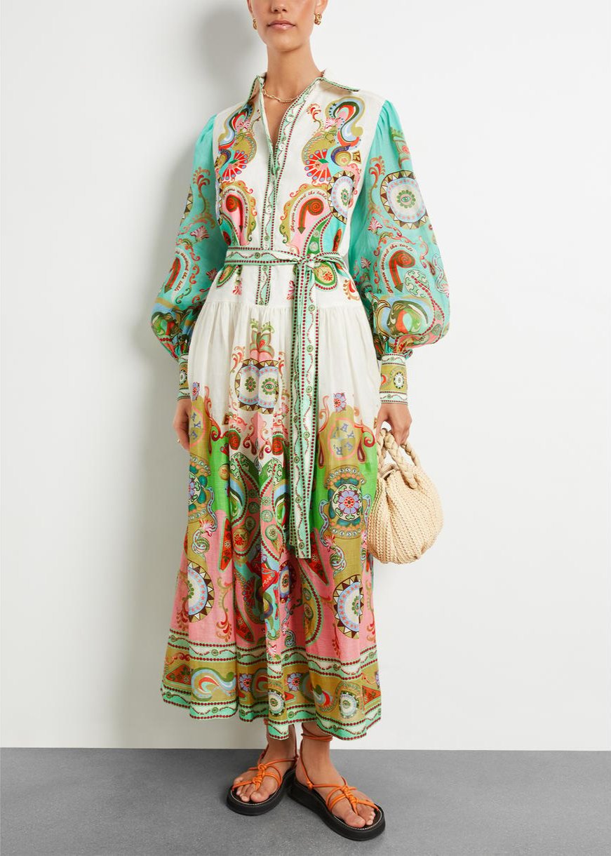 Mireya® | Długa sukienka z nadrukiem