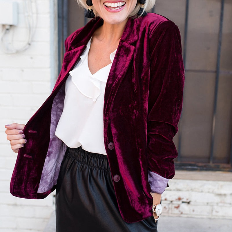 Mireya® | Elegancka aksamitna marynarka