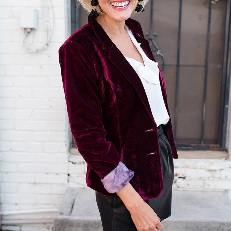 Mireya® | Elegancka aksamitna marynarka