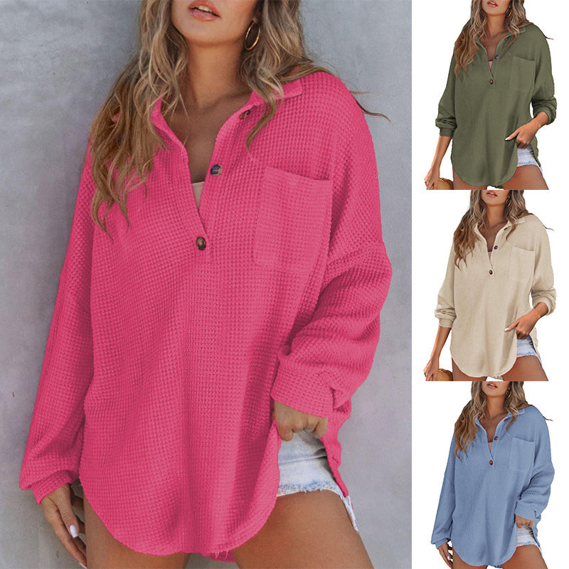 Alicja® | Casualowa koszula z dzianiny waflowej