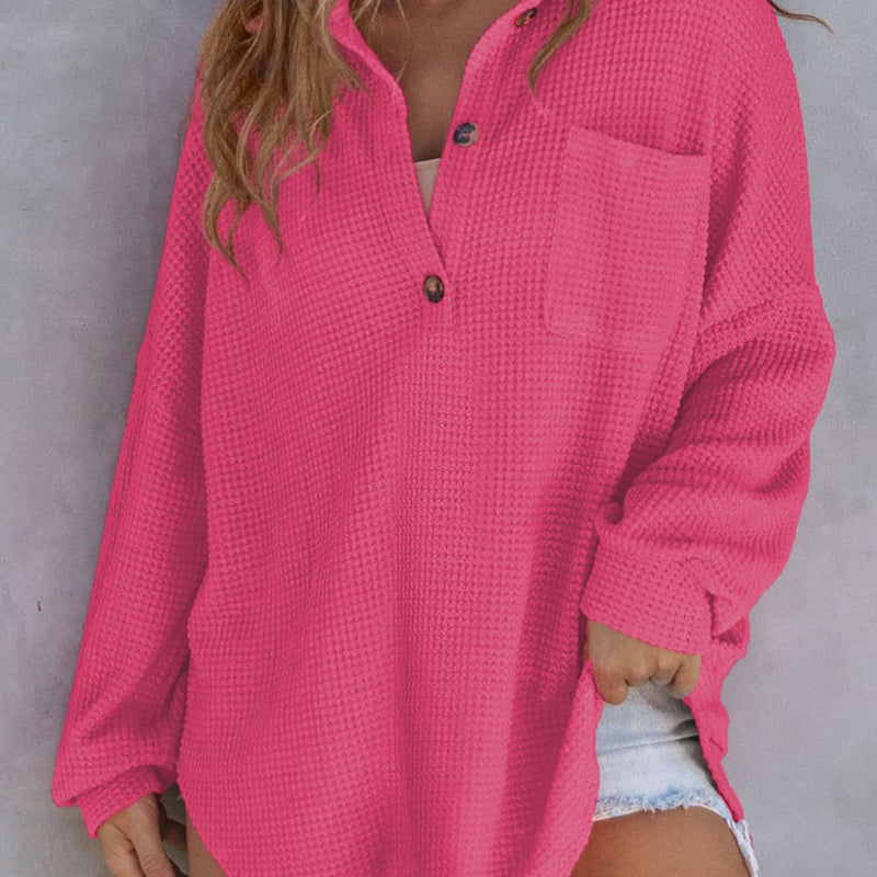 Alicja® | Casualowa koszula z dzianiny waflowej