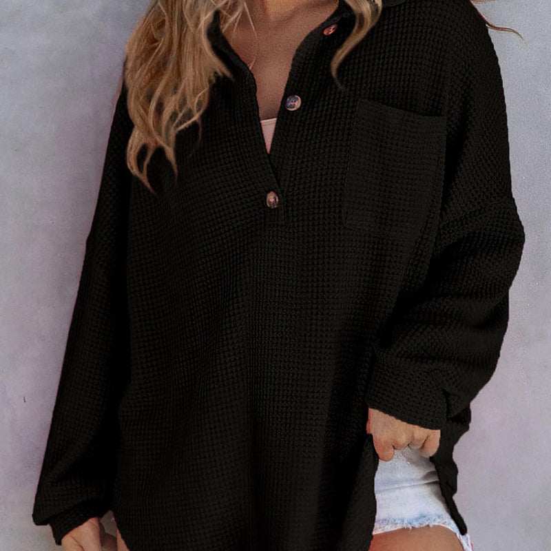 Alicja® | Casualowa koszula z dzianiny waflowej