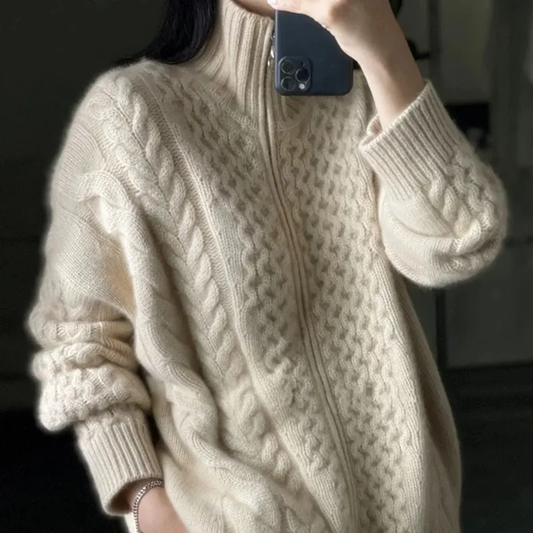 Dzianinowy Sweter z Golfem Romina z Kaszmiru Couture