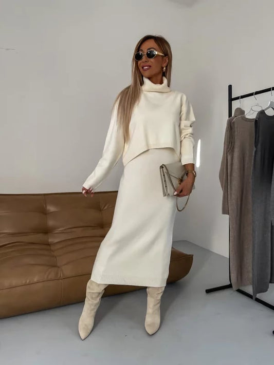 Juls - Midi Dress and Turtleneck Sweater Set