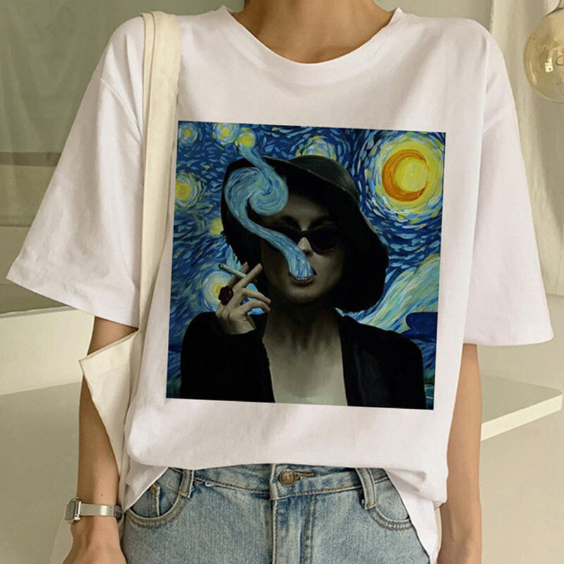 Koszulka z nadrukiem obrazu olejnego Van Gogha