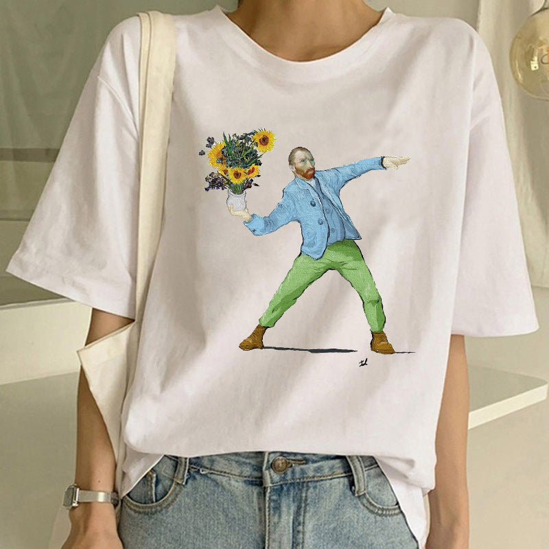 Koszulka z nadrukiem obrazu olejnego Van Gogha