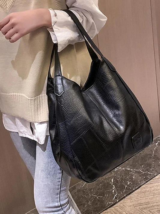 Damska torba na ramię w stylu retro wykonana z miękkiej skóry o dużej pojemności