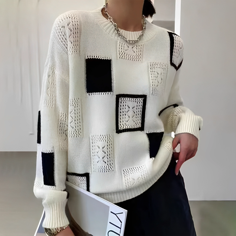Stylowy sweter z okrągłym dekoltem