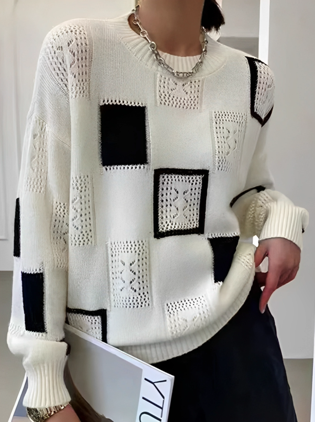 Stylowy sweter z okrągłym dekoltem