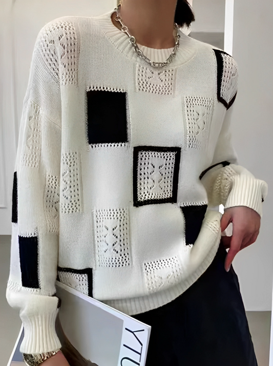 Stylowy sweter z okrągłym dekoltem