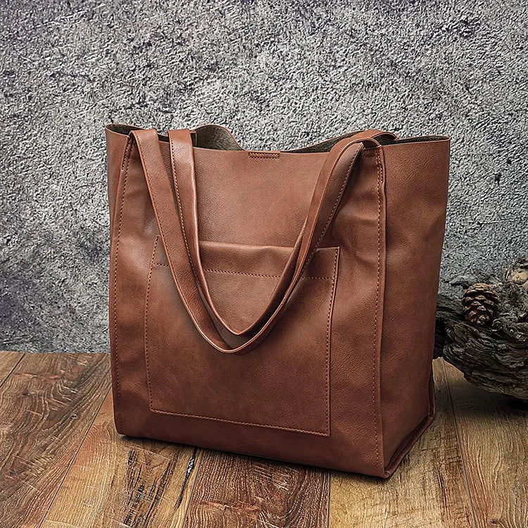 Torebka vintage wykonana z miękkiej skóry z olejowoskiem