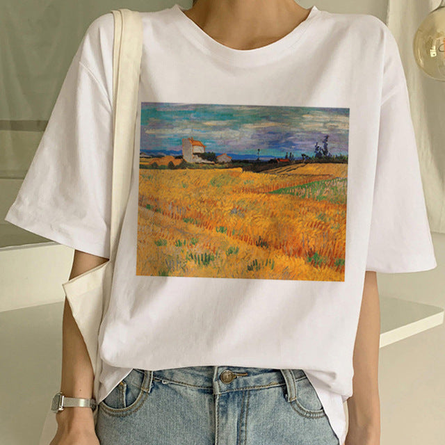 Koszulka z nadrukiem obrazu olejnego Van Gogha