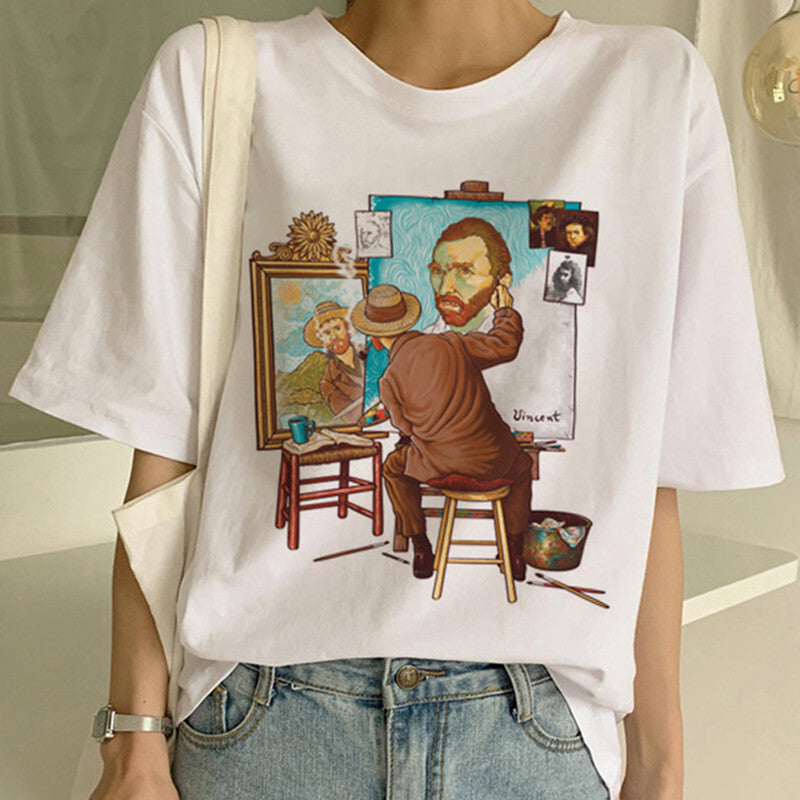 Koszulka z nadrukiem obrazu olejnego Van Gogha